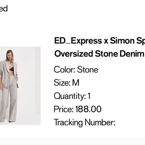 EXPRESS X Simon Spurr oversize Stone denim Jacket - Picture 2 of 12